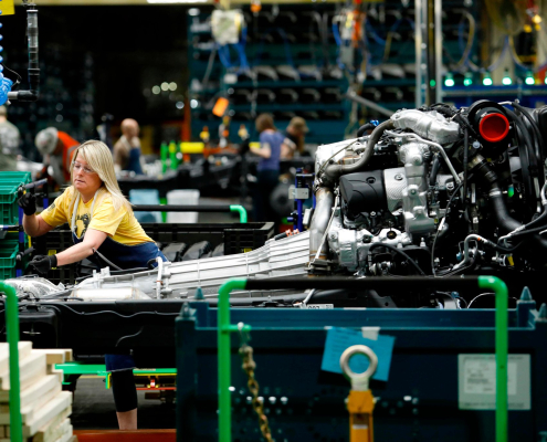 A women working in American factory
