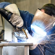a worker performing welding task