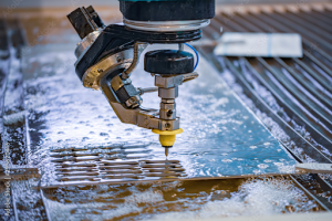 waterjet cutting machine in action