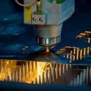 CNC fibre laser in work