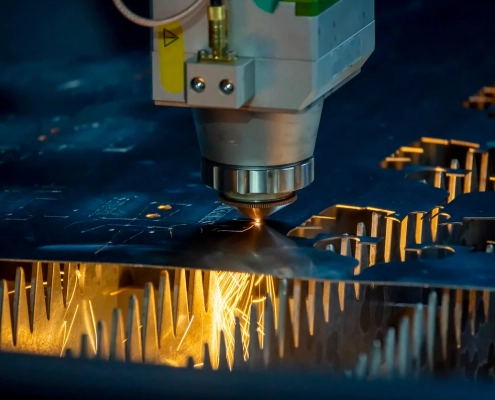 CNC fibre laser in work