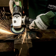 worker using metal welder