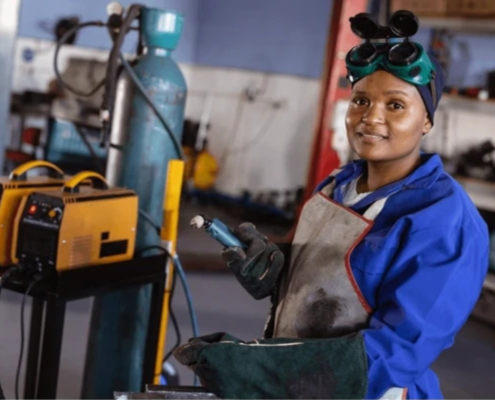 an African women working
