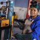 an African women working