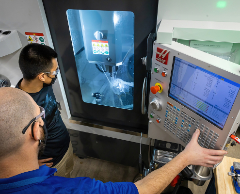 CNC software configuration in a lab