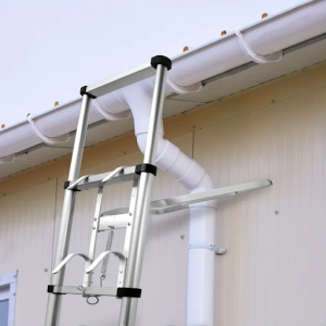 ladder stand off attached to a ladder