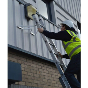 man using a ladder stand off