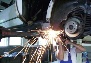welding on a car body