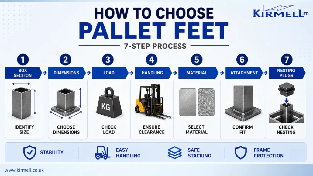 automotive-stillage-pallet-foot-selection-seven-step-process-infographic