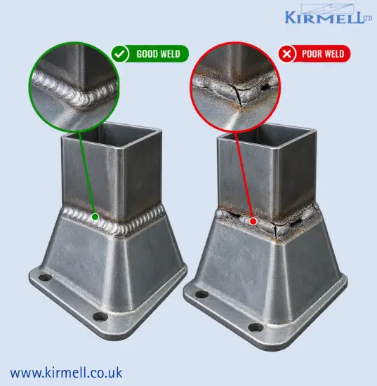 good-and-poor-welds-on-steel-pallet-feet